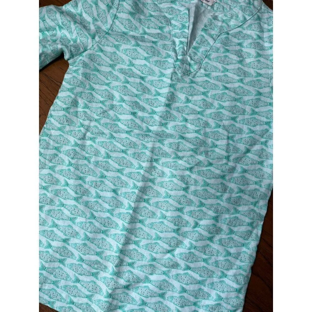 Vineyard Vines 100% Linen Fish Tunic - Girls Size 8